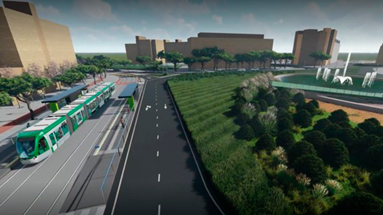 Tramvia Camp Tarragona. Imatge virtual.